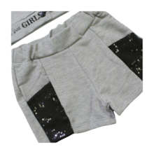 Conjunto Longo Feminino Blusa Paetê e Shorts - 1521 Tamanho 4  - Le Petit 