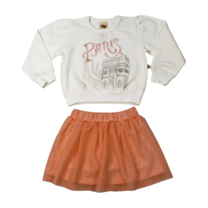 Conjunto Longo Feminino Blusa Paris e Saia Tule 9634 - Livy