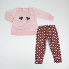 Conjunto Longo Feminino Blusa Pelúcia com Lantejoulas e Legging 42224 - Pulla Bulla