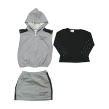 Conjunto Longo Feminino Blusa Saia e Colete 3 Peças - 1520 - Le Petit 