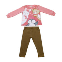 Conjunto Longo Feminino Blusão Bichos e Legging 56037 - Brandili 