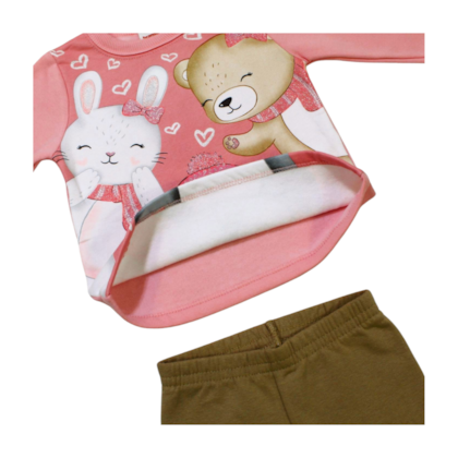 Conjunto Longo Feminino Blusão Bichos e Legging 56037 - Brandili 