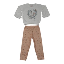 Conjunto Longo Feminino Blusão e Legging Estampada Cogumelo 18603 - Teddy
