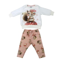 Conjunto Longo Feminino Blusão e Legging Estampada Esquilo A8104 - Alakazoo