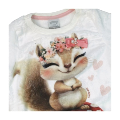 Conjunto Longo Feminino Blusão e Legging Estampada Esquilo A8104 - Alakazoo