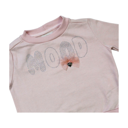 Conjunto Longo Feminino Blusão em Moletom e Saia com Tule 7757 - Pokotinha 