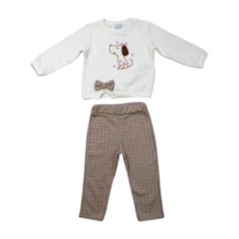 Conjunto Longo Feminino Blusão Estampa Dog e Calça 34028 - Iaze