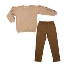 Conjunto Longo Feminino Blusão Estampa Flores nas Mangas e Legging 60606 - Kely Kety