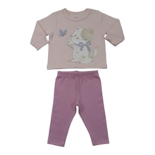 Conjunto Longo Feminino Blusão Estampa Gata e Legging 56506 - Brandili