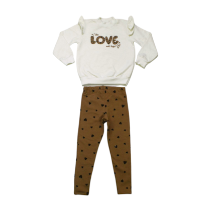 Conjunto Longo Feminino Blusão Estampa Love e Legging 23156 - Rollu