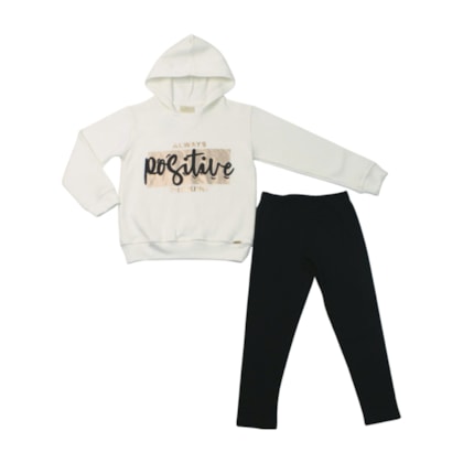 Conjunto Longo Feminino Blusão Estampa Positive e Legging 415715 - Vrasalon