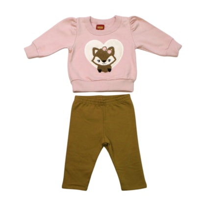 Conjunto Longo Feminino Blusão Estampa Raposa e Legging 1000741 - Kyly