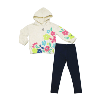Conjunto Longo Feminino Blusão Estampado Flores e Legging 9029 - Livy    
