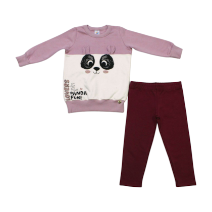 Conjunto Longo Feminino Blusão Panda e Legging 71319 - Alenice 
