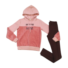 Conjunto Longo Feminino Blusão Pelúcia Bordado Believe e Legging 37064 - Angerô 
