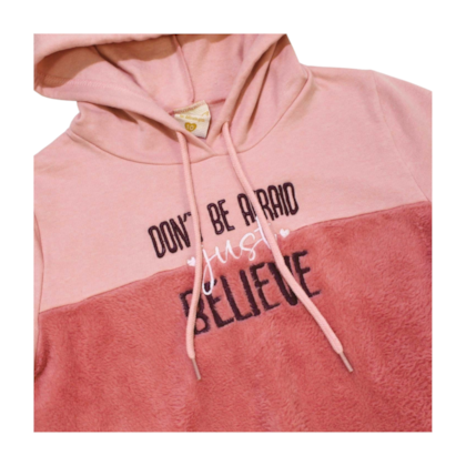 Conjunto Longo Feminino Blusão Pelúcia Bordado Believe e Legging 37064 - Angerô 