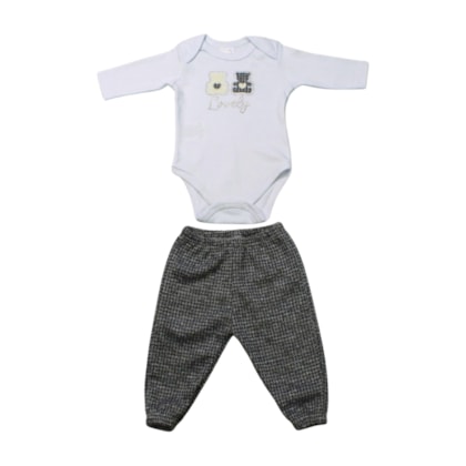 Conjunto Longo Feminino Body e Calça Urso 2201 - Mini Moon