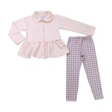 Conjunto Longo Feminino Casaco em Moletom e Legging Xadrez 11687 - Kaiani       