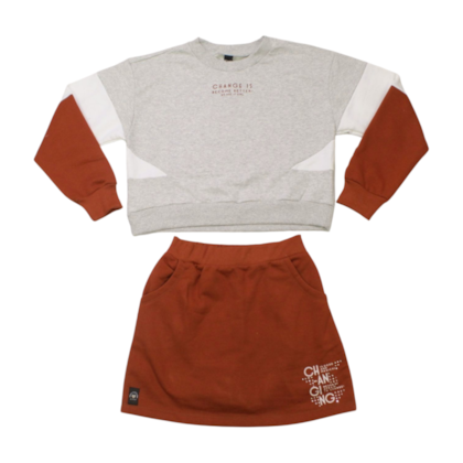 Conjunto longo Feminino Charge com Saia 2574 - Itgirl 