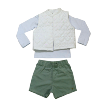Conjunto Longo Feminino Colete, Blusa e Shorts 3 Peças 11788 - Tiny Joy 