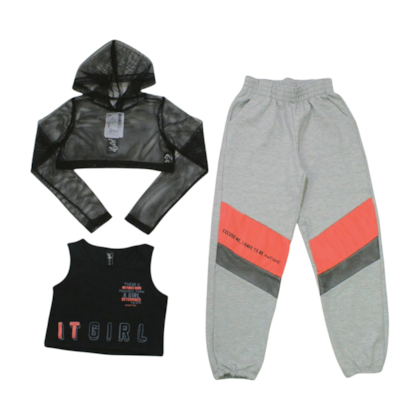 Conjunto Longo Feminino com Calca Blusa Tela 2561 - Itgirl 