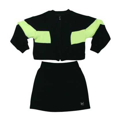 Conjunto Longo Feminino com Saia Moleton 2568 - Itgirl 