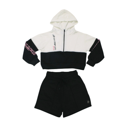 Conjunto Longo Feminino com Shorts Blusa Capuz 2567 - Itgirl 