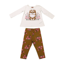 Conjunto Longo Feminino Estampa Flores 1000754 - Kyly