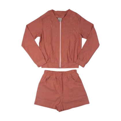 Conjunto Longo Feminino Jaqueta Corta Vento e Shorts 909 -  Lit
