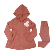 Conjunto Longo Feminino Parka Aplique Flores e Calça 2240 - Carol e Dani