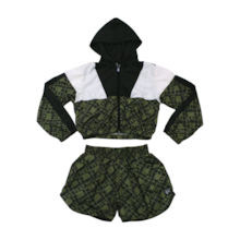 Conjunto Longo Feminino Shorts Jaqueta Corta Vento 2562  - Itgirl