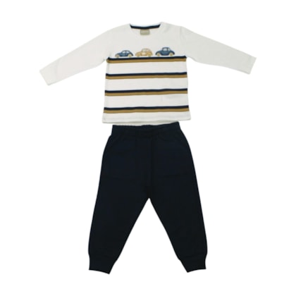 Conjunto Longo Masculino Camiseta Malha e Calça Moletom  2001526 - Milon