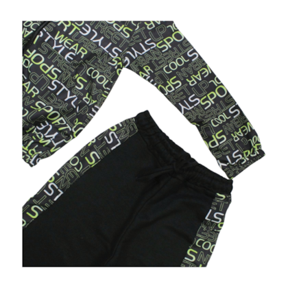 Conjunto Longo Masculino Jaqueta Tactel Estampado e Calça Moletom 6386 - LPKIDS 