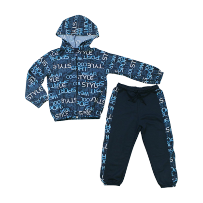Conjunto Longo Masculino Jaqueta Tactel Estampado e Calça Moletom 6386 - LPKIDS 