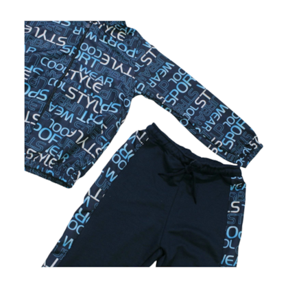Conjunto Longo Masculino Jaqueta Tactel Estampado e Calça Moletom 6386 - LPKIDS 