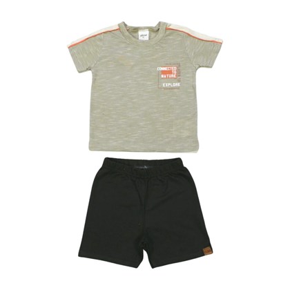 Conjunto Masculino 221351 Camiseta Rajada e Bermuda Moletinho - Elian