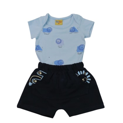 Conjunto Masculino Body Estampa Tigres e Bermuda 27216 - Rollu