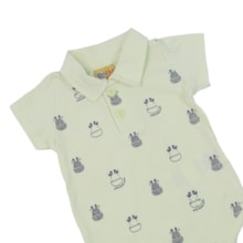 Conjunto Masculino Body Polo Estampado Girafas e Bermuda Moletinho 27219 - Rollu
