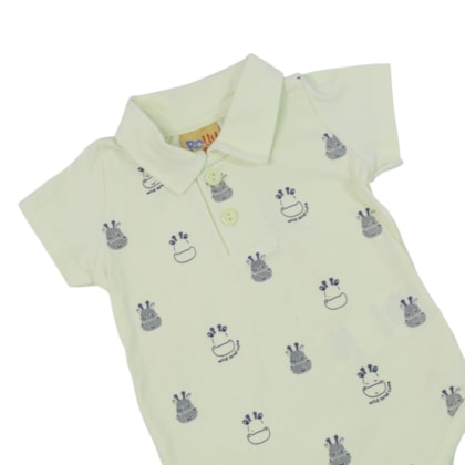 Conjunto Masculino Body Polo Estampado Girafas e Bermuda Moletinho 27219 - Rollu