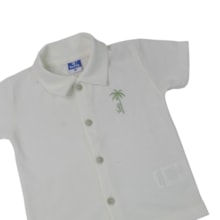 Conjunto Masculino Camisa Bordado Coqueiro e Bermuda Tecido 18880 - Teddy