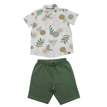 Conjunto Masculino Camisa e Bermuda Moletinho 19845 - Alakazoo
