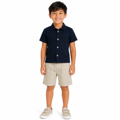 Conjunto Masculino Camisa e Bermuda Moletinho 27261 - Rollu