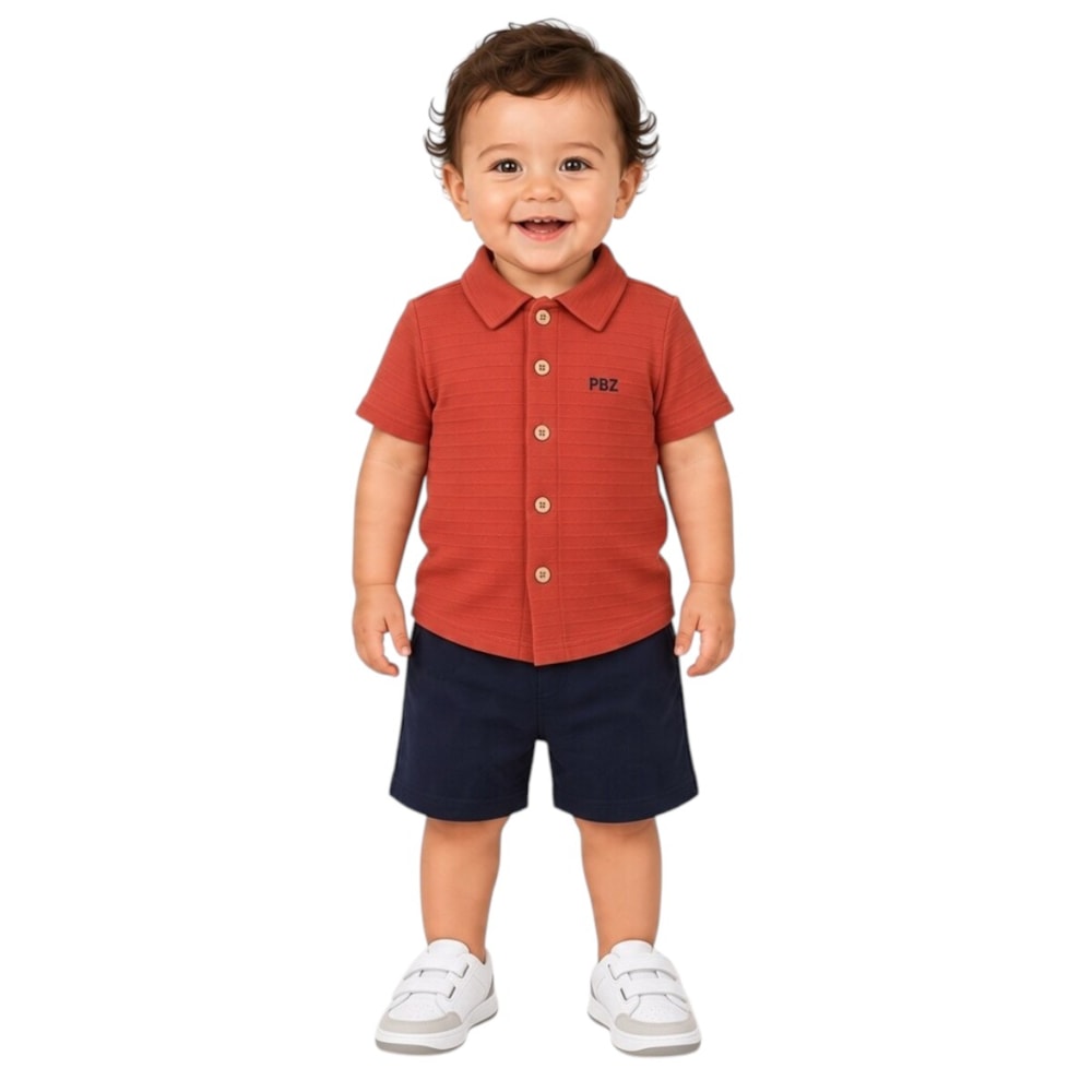 Conjunto Masculino Camisa e Bermuda Moletinho A5327 - Alakazoo