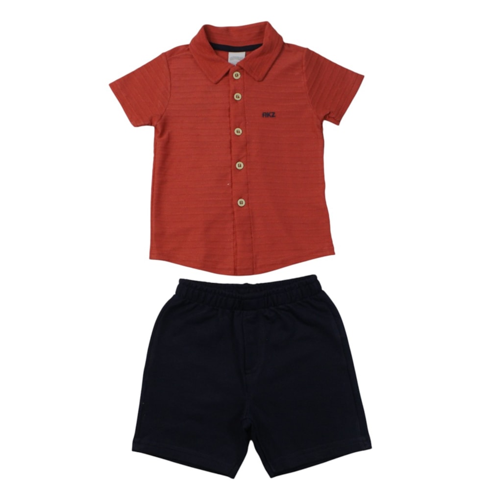 Conjunto Masculino Camisa e Bermuda Moletinho A5327 - Alakazoo