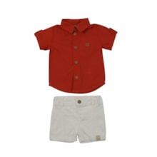 Conjunto Masculino Camisa e Bermuda Tecido 22600077 - Aconchego do Bebê