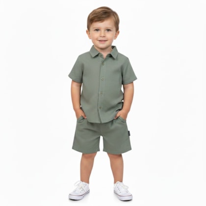 Conjunto Masculino Camisa e Bermuda Tecido 425489 - Vrasalon