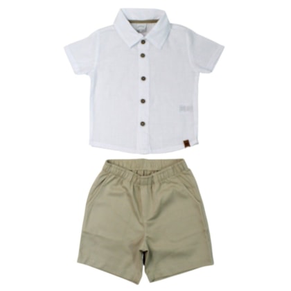 Conjunto Masculino Camisa e Bermuda Tecido A0555 - Alakazoo