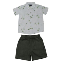 Conjunto Masculino Camisa Estampada Coqueiros e Bermuda 425488 - Vrasalon