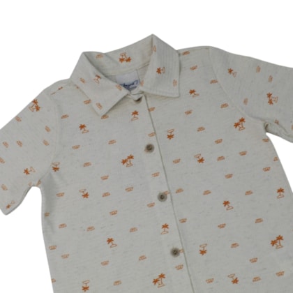 Conjunto Masculino Camisa Estampada e Bermuda Moletinho 29050 - Angerô
