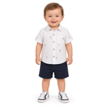 Conjunto Masculino Camisa Estampada Ursos e Bermuda Sarja 425487 - Vrasalon